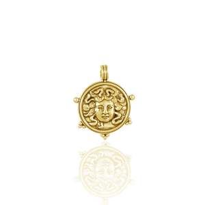 SOLID GOLD - Medusa Pendant for Protection - CHARM ONLY