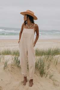 Kendall Baggerly: Ollie Overalls - Macadamia *Organic Plant dyed*