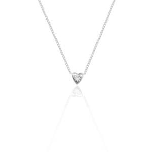 Mini Heart 'Love Puff' Necklace - Silver
