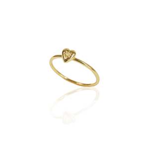 Mini Heart 'Love Puff' Ring - Gold
