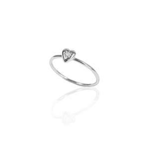 Mini Heart 'Love Puff' Ring - Silver