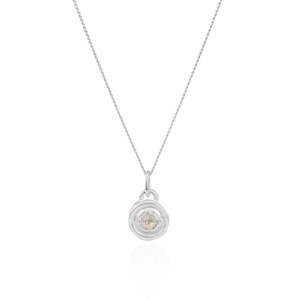 April birthstone Necklace - White Topaz or Diamond - Silver