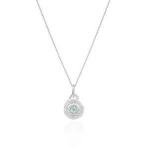 March birthstone Necklace - Aquamarine - Silver