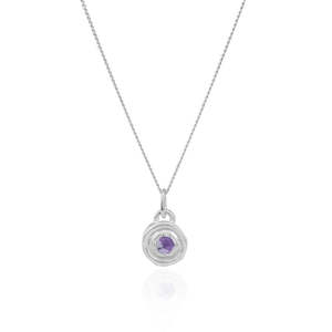 February birthstone Necklace - Amethyst - Silver