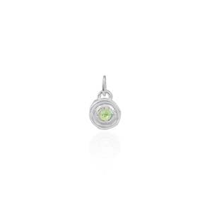 August birthstone CHARM ONLY - Peridot - Silver