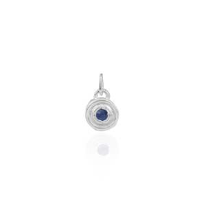 September birthstone CHARM ONLY - Blue Sapphire - Silver