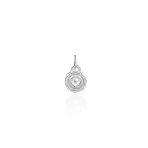 June birthstone CHARM ONLY - Pearl - Silver