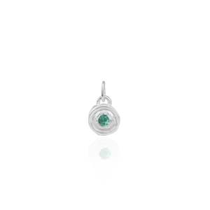 May birthstone CHARM ONLY - Emerald - Silver