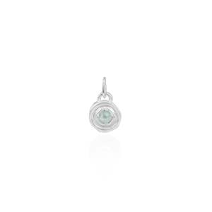 March birthstone CHARM ONLY - Aquamarine - Silver