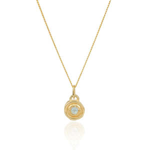 December birthstone Necklace - Sky Blue Topaz - Gold