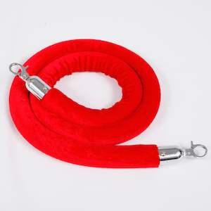 Bollard: Bollard Velvet Rope - Red (Silver Clips)