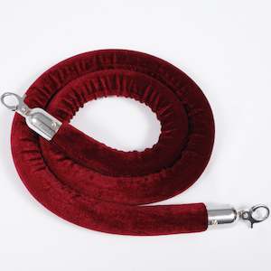 Bollard: Bollard Velvet Rope - Burgundy (Silver Clips)