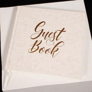 Guest book: Guest Book Kit - Metallic Gold Font On Ivory Cover