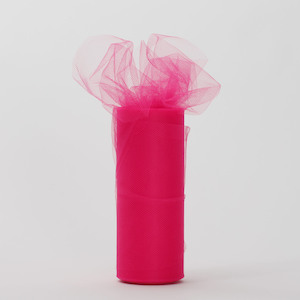 Tulle Fabric Rolls: Small Soft Tulle Fabric Roll - Hot Pink (22m Length)