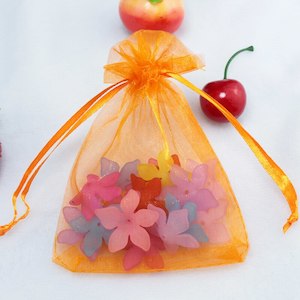 Favour Bag: CLEARANCE Organza Bags - Orange (10x15cm)