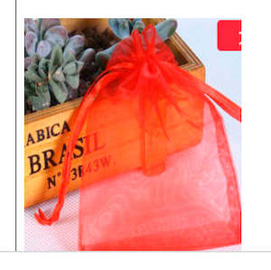 Favour Bag: CLEARANCE Organza Bags - Red (10x15cm)