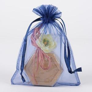 Favour Bag: CLEARANCE Organza Bags - Navy (10x15cm)