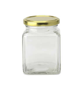 Wedding Favour Bags Bomboniere: Glass Jars with Gold Metal Lids (5.5cm x 7.5cm)