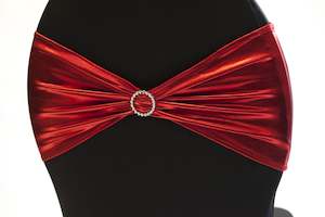 Metallic Chair Band: Lycra Chair Bands - Metallic Red