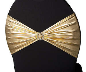 Metallic Chair Band: Lycra Chair Bands - Metallic Gold