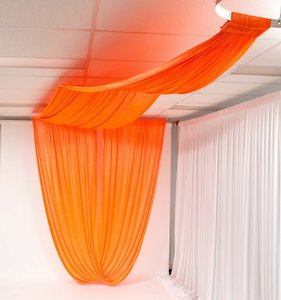 Ceiling Drape Ice Silk Satin - Orange - 10m