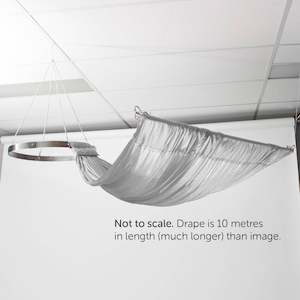 CLEARANCE Ceiling Drape Ice Silk Satin - Silver - 10m