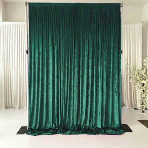 Fabric Velvet: Emerald Green Velvet Backdrop Curtain - 3 meters length x 3 meters high