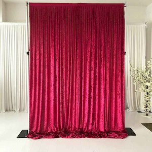 Burgundy Velvet Backdrop Curtain - 3 meters length x 3 meters high
