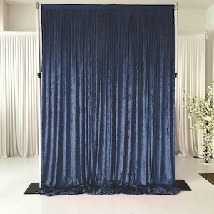 Fabric Velvet: Navy Velvet Backdrop Curtain - 3 meters length x 3 meters high