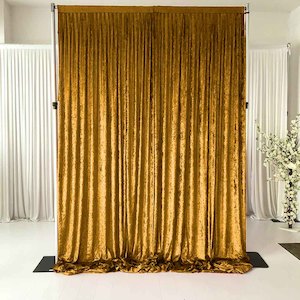 Fabric Velvet: Gold Velvet Backdrop Curtain - 3 meters length x 3 meters high