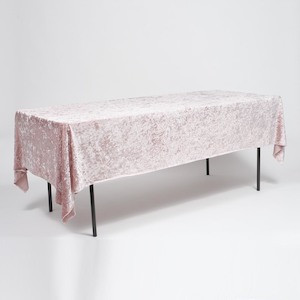 Fabric Velvet: CLEARANCE Blush Velvet Rectangle Tablecloth (153x259cm)