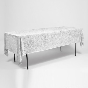 White Velvet Rectangle Tablecloth (153x259cm)