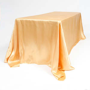 Christmas Tablecloths And Christmas Overlays: Gold Rectangle SATIN Tablecloth (220x330cm)