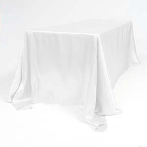 Christmas Tablecloths And Christmas Overlays: White Rectangle SATIN Tablecloth (220x330cm)