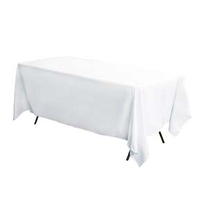 White Rectangle Tablecloth (153x259cm) - Spun Polyester
