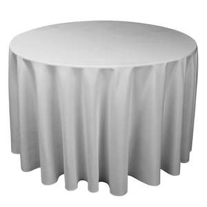 Round Christmas Tablecloths: Silver Grey Round Tablecloth (300cm)