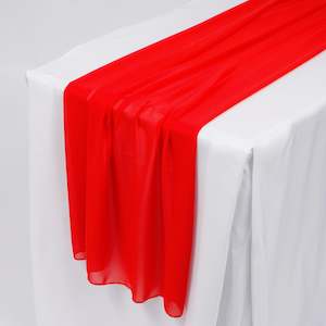 Christmas Table Runners: Chiffon Table Runner - Red - 70x300cm