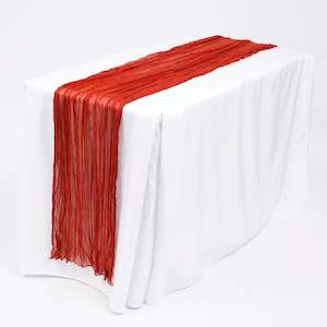 Christmas Table Runners: Cheesecloth Table Runner - Rust