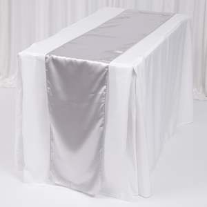 Christmas Table Runners: Satin Table Runners - Silver