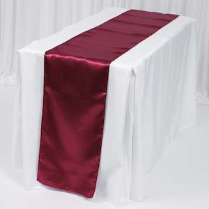 Christmas Table Runners: Satin Table Runners - Burgundy
