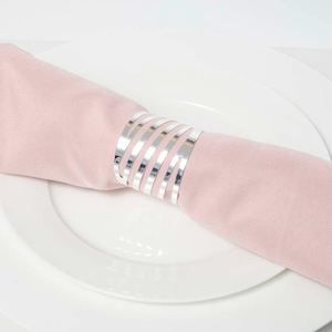 Christmas Napkin Rings: Silver Napkin Ring - Modern Linear Cut Out