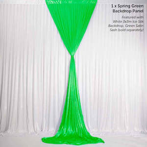 Christmas Backdrops: Tropical Spring Green Ice Silk Satin Backdrop Convertible Panels 1mx3m