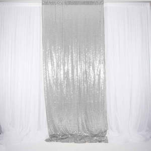 Silver Sequin Backdrop Curtain 1.25m x 3m