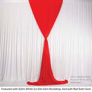 Christmas Backdrops: Red Ice Silk Satin Backdrop Convertible Panels 1mx3m