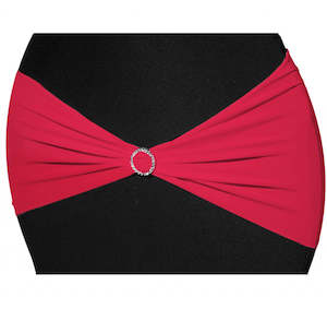 Christmas Chair Bows: Lycra Chair Bands Shimmer - Red