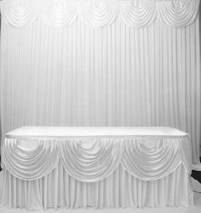 Christmas Table Skirts: Ice Silk Satin 3m Swag - White