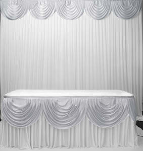 Christmas Table Skirts: Ice Silk Satin 3m Swag  - Silver