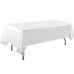 The Look Red Tulle And Hessian Boho Christmas: White Rectangle Tablecloth (153x259cm)