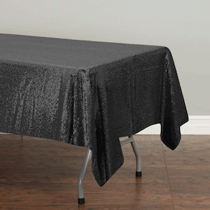 Sequin Tablecloths: Black Sequin Tablecloth 125x240cm