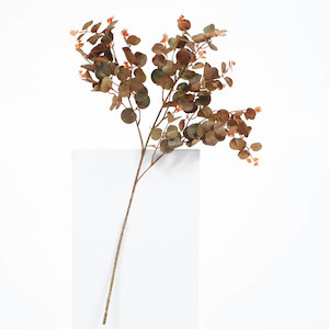 CLEARANCE Dollar Leaf Eucalyptus Branch - Brown Autumn Theme Tones (75cm)